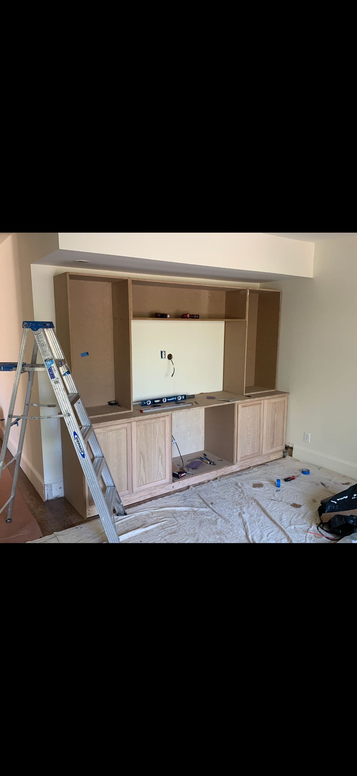 Gallery photos for Blank Living Room Wall Gets a Custom Built-In Entertainment Center: Image #1