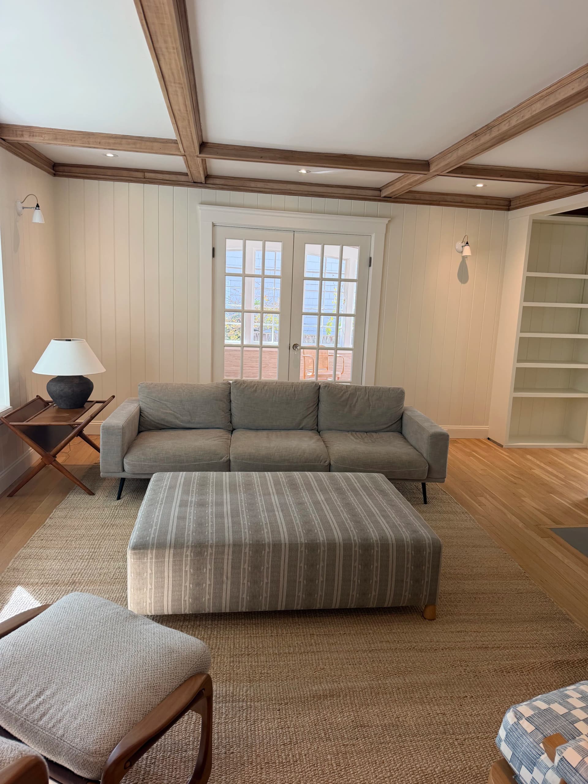 Custom Living Room Remodel with Built-Ins and Coffered Ceiling image