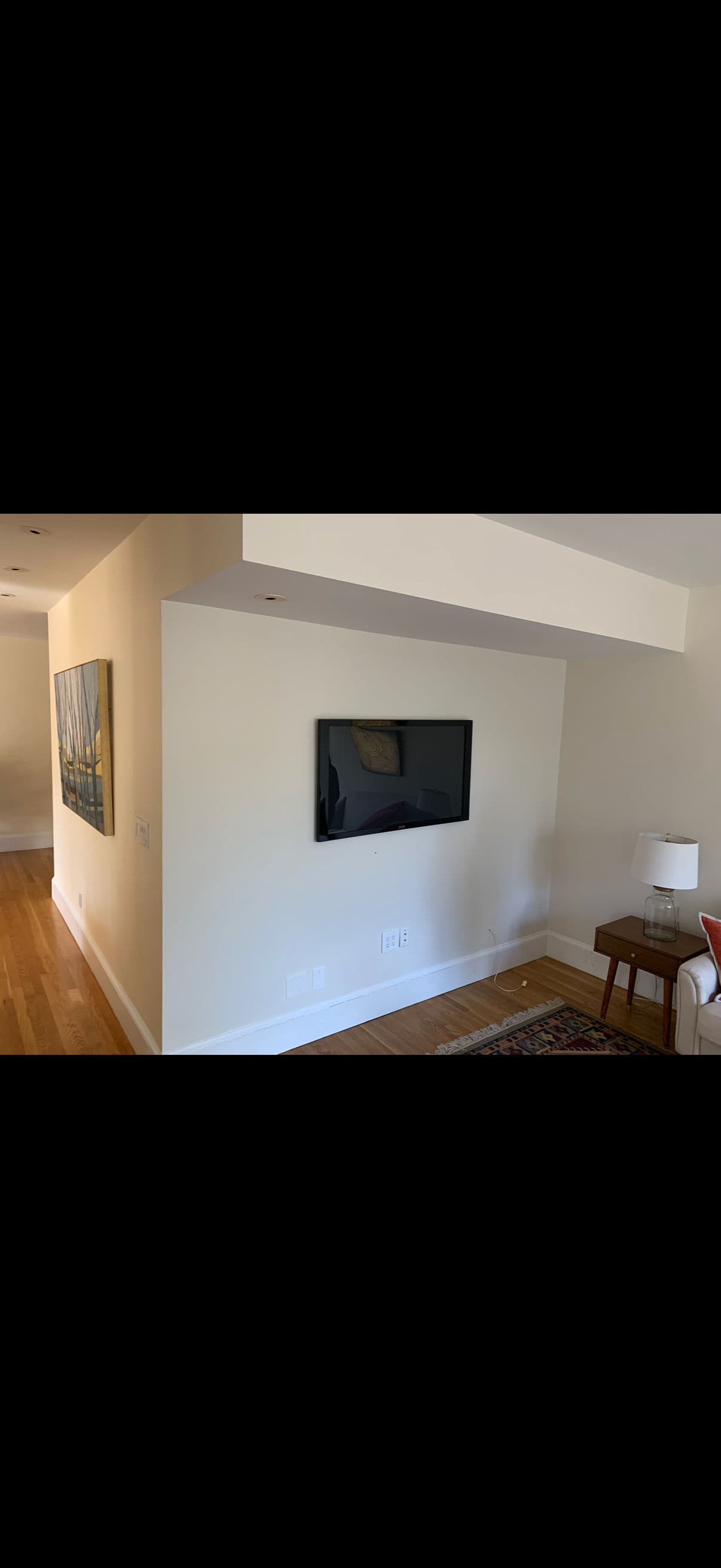 Blank Living Room Wall Gets a Custom Built-In Entertainment Center image