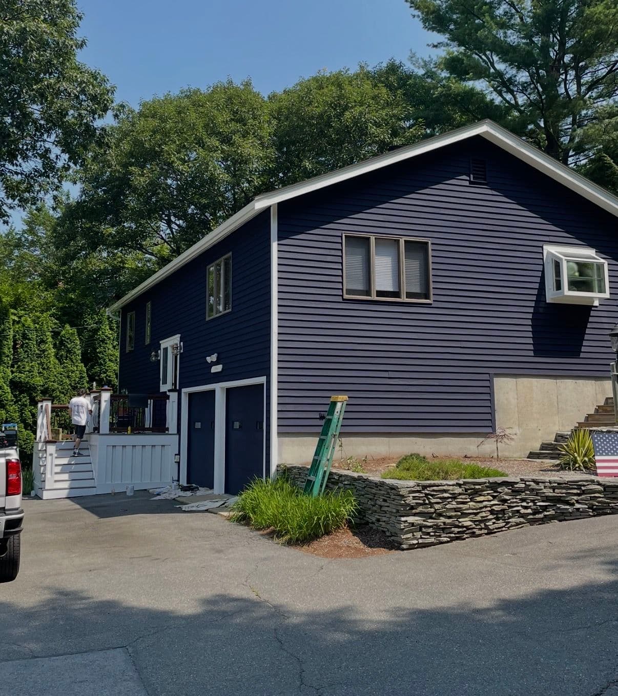 Gallery photos for Faded Siding to Bold Navy Blue Exterior Paint Job: Image #3