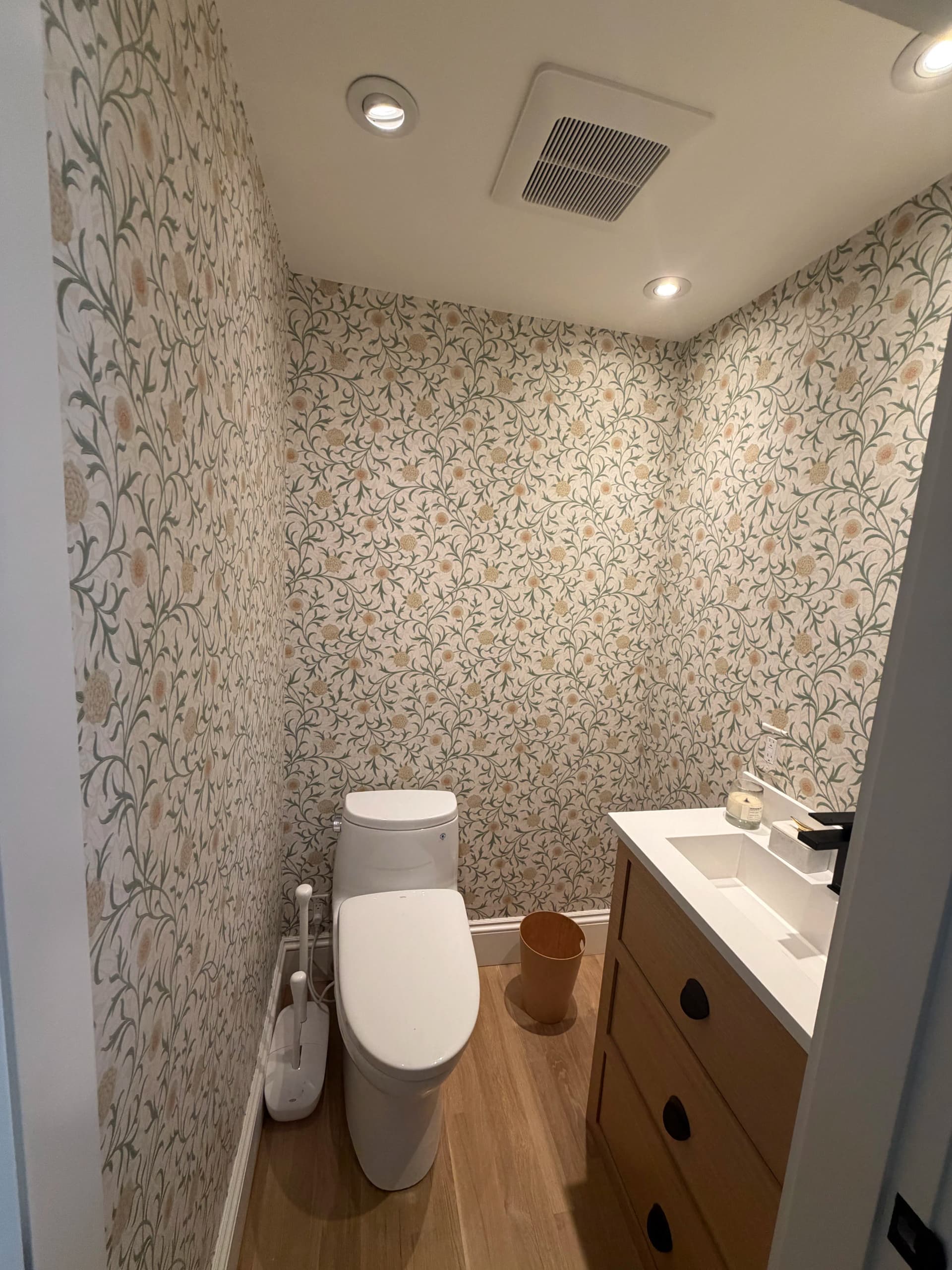 Wallpaper That Makes a Small Bathroom Feel Like a Whole New Room image