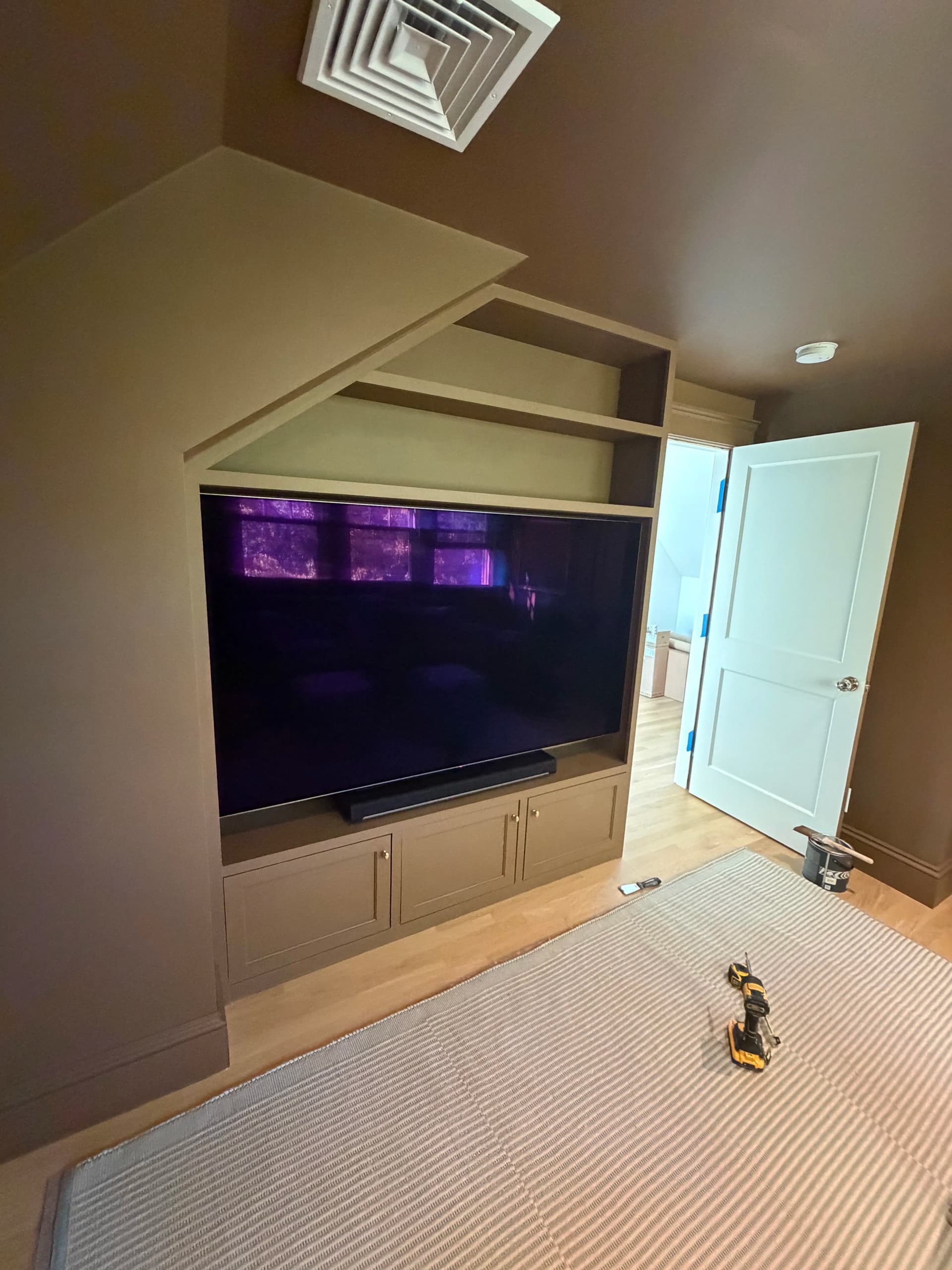 Custom Built-In Entertainment Center That Actually Fits the Room image